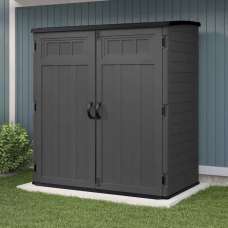 Luxe Large Reinforced Resin Garden Storage Cabinet in Peppercorn Grey - UK