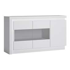 Lyco High Gloss Sideboard With 3 Doors In White With LED - UK