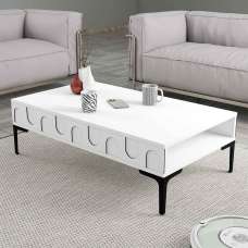 Lyon Wooden Coffee Table in White and Black - UK