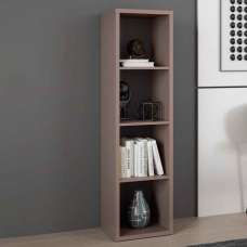 Mabon Tall Wooden Bookcase with 4 Open Storage in Terracotta - UK
