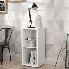Mabon Wooden Bookcase With 1 Shelf In Matt White - UK