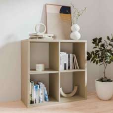 Mabon Wooden Shelving Unit with 4 Open Storage in Taupe - UK