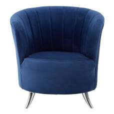 Grumium Upholstered Velvet Tub Chair In Blue - UK