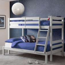 Mack Wooden Triple Sleeper Bunk Bed In Grey - UK
