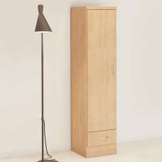 Mack Wooden Wardrobe With 1 Door 1 Drawer In Sonoma Oak - UK