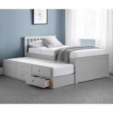 Macon Single Bed With Underbed And Drawers In Dove Grey - UK