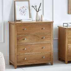 Macon Wooden Chest Of 4 Drawers In Oak - UK