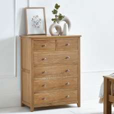 Macon Wooden Chest Of 6 Drawers In Oak - UK