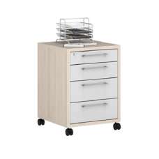 Macon Wooden Office Mobile Pedestal In Warm Mapple - UK