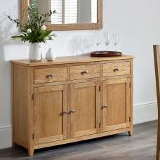 Macon Wooden Sideboard With 3 Doors 3 Drawers In Oak - UK