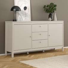 Macron Wooden Sideboard With 2 Doors 3 Drawers In Cashmere - UK