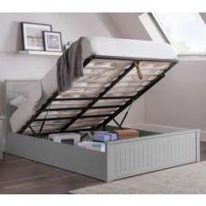 Madge Wooden Ottoman King Size Bed In Dove Grey - UK