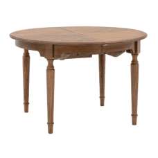 Madisen Wooden Round Extending Dining Table In Peroba - UK