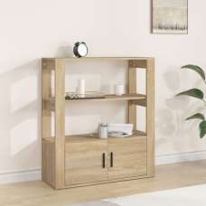 Madison Wooden Shelving Unit With 2 Doors In Sonoma Oak - UK