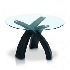 Madrid Round Glass Dining Table with Black Base - UK