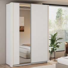 Madrid Wardrobe 120cm With 2 Sliding Doors In White And LED - UK