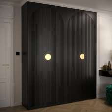 Madrid Wooden Wardrobe With 4 Doors In Black - UK