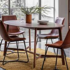 Madrina Wooden Oval Dining Table In Walnut - UK