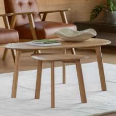 Madrina Wooden Nesting Coffee Tables In Natural - UK