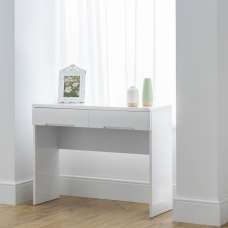 Magaly High Gloss Dressing Table With 2 Drawers In White - UK