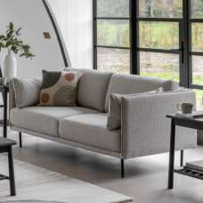 Magnolia Fabric 2 Seater Sofa With Black Legs In Natural - UK