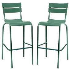 Magnolia Light Blue Aluminium Bar Stools In Pair - UK