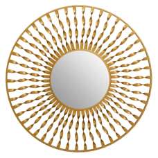 Mainz Wall Mirror With Gold Curved And Luxe Wires - UK