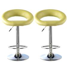 Makamae Lime PU Leather Bar Stool In A Pair - UK