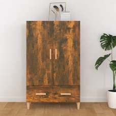 Makula Wooden Highboard With 2 Doors 1 Drawer In Smoked Oak - UK