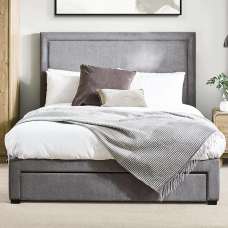 Malibu Fabric Super King Size Bed With 4 Drawers - Grey - UK