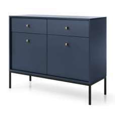 Malibu Wooden Sideboard With 2 Doors 2 Drawers In Navy - UK