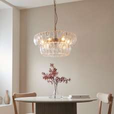 Malibu Textured Glass 3 Pendant Ceiling Light In Brushed Aged Brass - UK