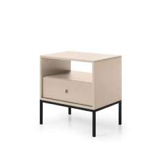 Malibu Wooden Bedside Cabinet With 1 Drawer In Beige - UK