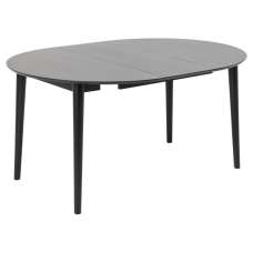 Malibu Wooden Round Extending Dining Table In Matt Black - UK