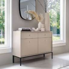 Malibu Wooden Sideboard With 2 Doors 2 Drawers In Beige - UK