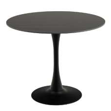 Malone Ceramic Dining Table Round In Black - UK