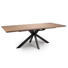 Malone Large Wooden Extending Dining Table In Light Walnut - UK