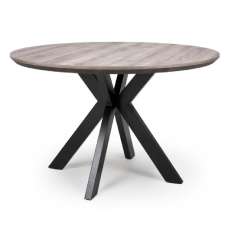 Malone Large Wooden Round Dining Table In Grey - UK
