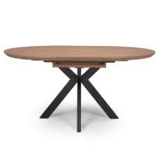 Malone Wooden Extending Round Dining Table In Light Walnut - UK