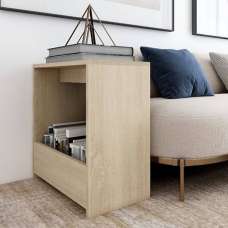 Malva Wooden Side Table In Sonoma Oak - UK