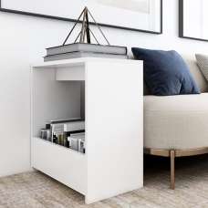 Malva Wooden Side Table In White - UK
