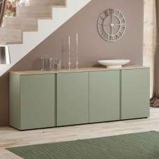 Malvern Wooden Sideboard with 4 Doors in Sage Green - UK