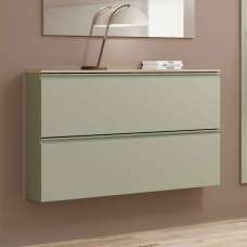 Malvern Wooden Wall Mounted Shoe Storage Cabinet in Sage Green - UK