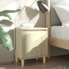 Manal Wooden Bedside Cabinet With 1 Door In Sonoma Oak - UK
