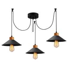 Manavgat 3 Light Metal Ceiling Pendant Light in Black - UK