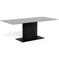 Manchester Ceramic Dining Table With Black Base - Grey Anista - UK