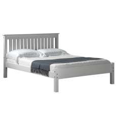 Maire Low Foot End Pine Wooden Double Bed In White - UK