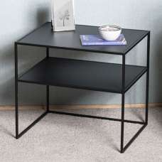 Manitowoc Small Metal End Table With Undershelf In Black - UK