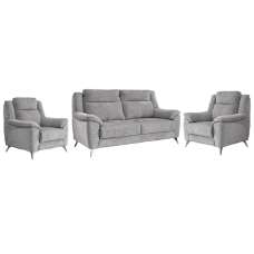 Mankato Fabric 3+1+1 Seater Sofa Set In Ash - UK