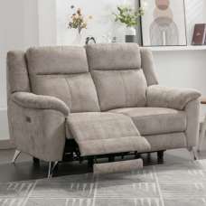 Mankato Fabric Electric Recliner 2 Seater Sofa In Fossil - UK